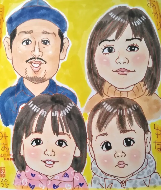 ファミリー似顔絵
