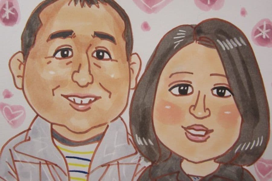 似顔絵を描いたお客様の声